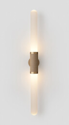 Scandal Wall Sconce Tall Bronze, bronze mesh inlay, snow shades