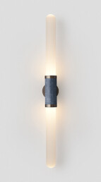 Scandal Wall Sconce Tall Mid Bronze, navy inlay, snow shades