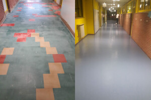 Restoration of resilient flooring