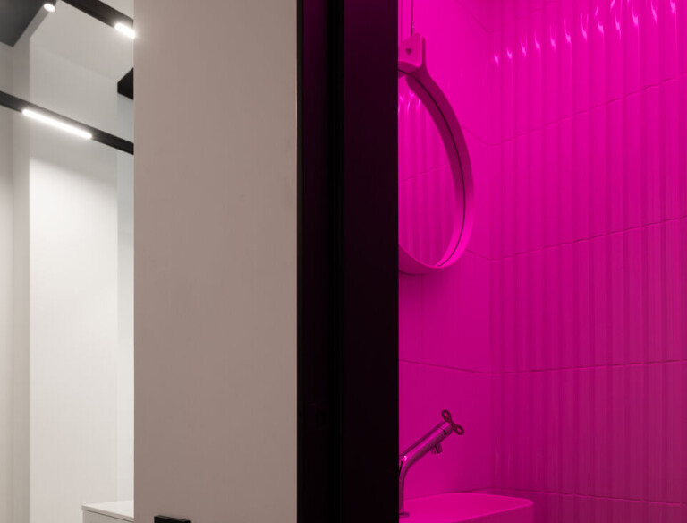 Restroom with RGB lighting