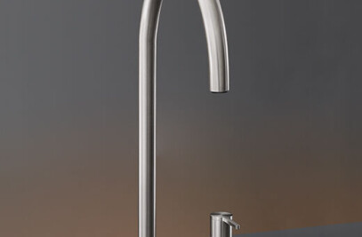 INV46 - Two-hole mixer with swivelling spout and pull-out hand shower H. 460 mm