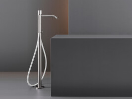 DET36 - Free-standing mixer for bathtub H. 870 mm with cylindrical hand shower Ø 18 mm
