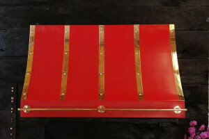 Eugene Range Hood - Red & Brass