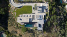 Benedict Canyon Beverly Hills modern hillside mansion aerial view