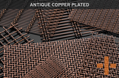 Antique Copper plated finish for woven mesh