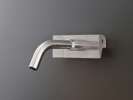 NEU16 - Wall mounted dual handle mixer with spout L. 135 mm