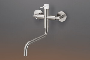 GAS21 - Wall mounted mixer, without built-in part, with swivelling spout P. 305 mm