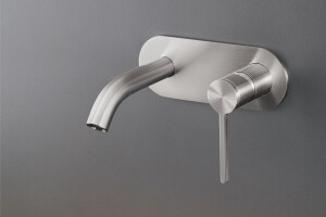 INV10 - Wall mounted mixer with spout L. max. 125 mm