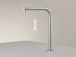 FRE148 - Deck mounted up and down swivelling spout with pull-out hand shower
