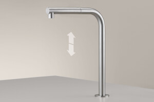 FRE148 - Deck mounted up and down swivelling spout with pull-out hand shower