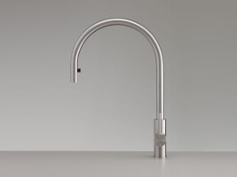 MIL201 - Deck mounted mixer with swivelling spout H. 460 mm and pull-out hand shower