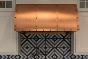 Custom Copper and Brass Range Hood "Winston" by Amoretti Brothers