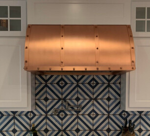 Custom Copper and Brass Range Hood "Winston" by Amoretti Brothers