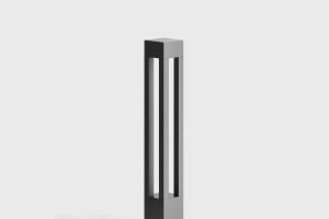 Shielded LED bollard with wide beam light distribution for a high degree of illuminance on the ground surface