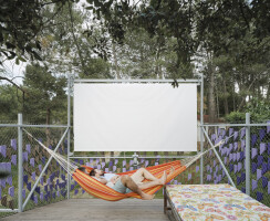 Open air living room with hammock