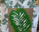 Oversized stencils of Coast Redwood leaves were mocked up to finalize the pattern.