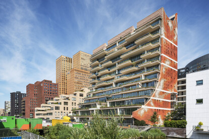 With its eye-catching facade and striking shape, The George is visible from afar.