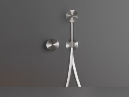 GIO92 - Wall mounted mixer set for bathtub/shower with round hand shower Ø 65 mm