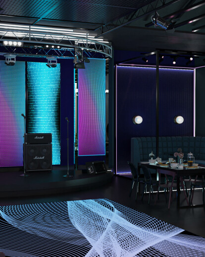 a night club interior, concept design, fantasy, modern