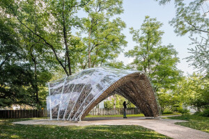 ICD/ITKE University of Stuttgart unveil the world’s first load-bearing structure made entirely of robotically wound flax fibre