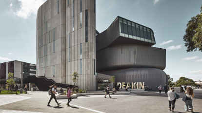 Deakin Law School Building by Woods Bagot conceived as a campus lighthouse