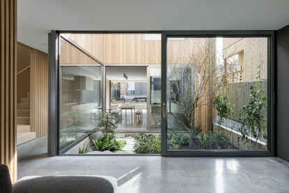 Modernist courtyard house in Vancouver by Leckie Studio Architecture + Design presents a compelling study of scale and proportion