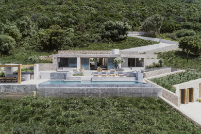 Discretely submerged in landscape Villa Apollon subtly reveals a sense of spatial drama