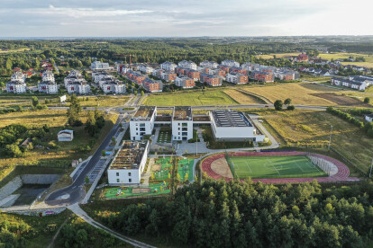 Bird's eye view of the educational complex.