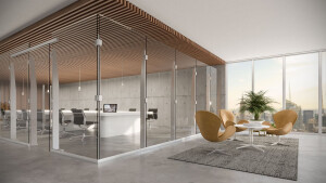 CRL Klarity freestanding interior glass partitions