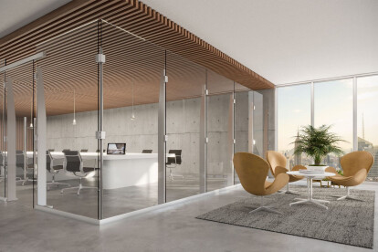 CRL Klarity freestanding interior glass partitions