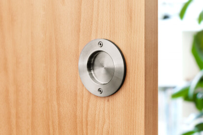 Ebba Door Pull in Brushed Stainless from Krownlab