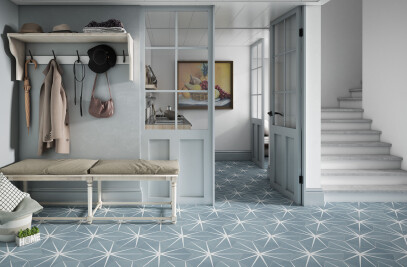 Starline Blue Natural Hexagon Hex 25X30