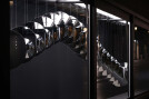 Kinetic sculpture created with 20 surveillance mirrors