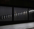 Kinetic sculpture created with 20 surveillance mirrors