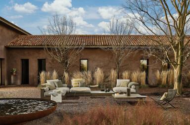 Flexform Outdoor Collection brings the look, feel, and luxury of interior furnishings outside