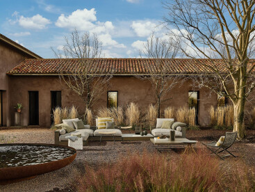 Flexform Outdoor Collection brings the look, feel, and luxury of interior furnishings outside