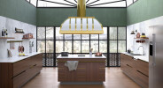 Brass and White Kitchen Range Hood - BISTRO