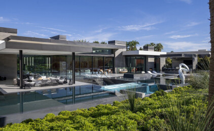 Serenity Indian Wells modern resort style luxury home backyard