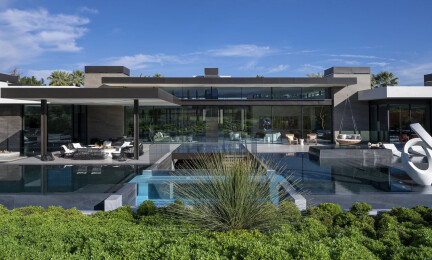 Serenity Indian Wells luxury modern glass wall desert home