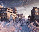 3d ski resort exterior visualization