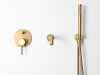 Brushed Gold Wall Mounted Bath Shower Mixer Tap