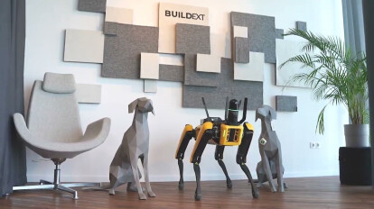 Spot, the robot dog from Boston Dynamics scans Buildext office