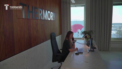 Thermory office - real wood interior wall panels and flooring