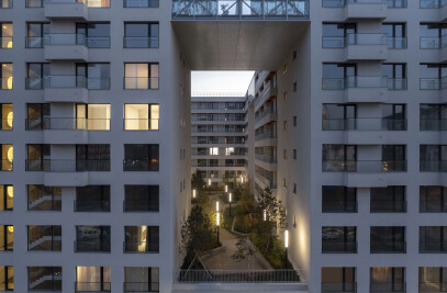 Rooftop bridge terrace residential quarter