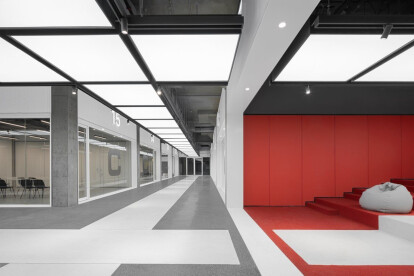 Superimpose Architecture transforms a dark basement into a gleaming conference centre