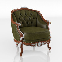Classic Green Leather Armchair