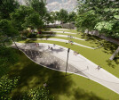 Landscaped Amphitheatre and Water Fountains