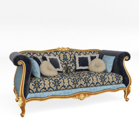 Royal Blue 3-Seater Sofa