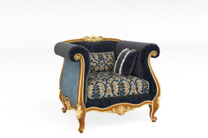 Royal Blue Victorian Armchair