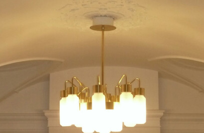 Gold bespoke chandelier